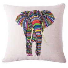 Nordic Household Cartoon Cushion Home Decor Cojines Funny Elephant Print Linen Throw Bread Pillow Round Gift Coussin Emoji Nordic Household Cartoon Cushion Home Decor Cojines Funny Elephant Print Linen Throw Bread Pillow Round Gift Coussin Emoji