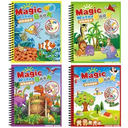 4 книги/набор волшебная водная чертежная книжка-раскраска с волшебной ручкой доска для рисования детей обучающая игрушка для рисования