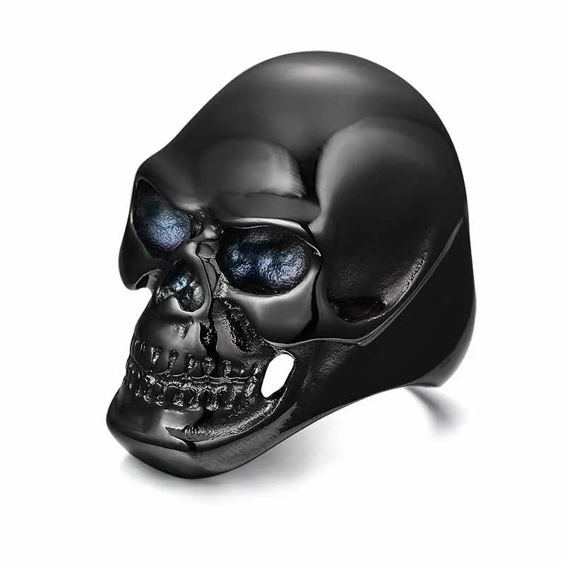 Best Hot sale EAMIOR Black Skull Design Ring Ghost King 316L Stainless Steel Ring for Men Unique Halloween Party Joke Gift Jewelry