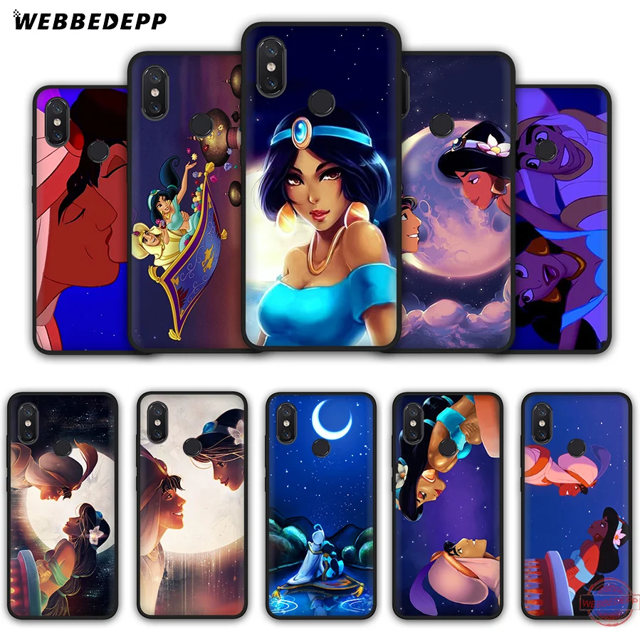 WEBBEDEPP Disny Aladdin Jasmine Soft Silicone Case for Xiaomi Mi 6 8 9 SE MAX 3 A1 A2 Lite F1 Cover | Мобильные телефоны и