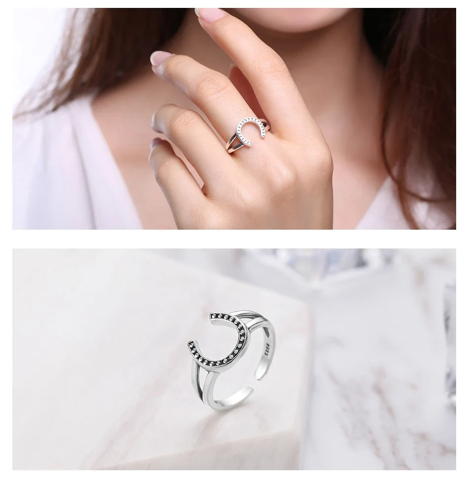 UMODE Для женщин Star кольца из стерлингового серебра 925 свадебный набор полый пентаграмма регулируемые Открытые Кольца серебра 925 ювелирных