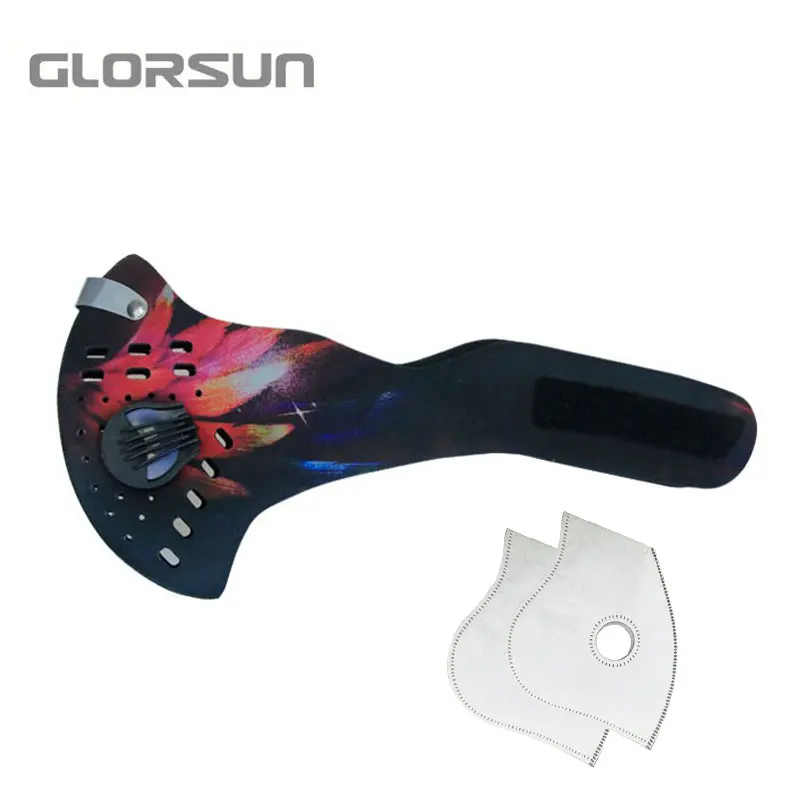 GLORSUN PM2.5 велосипедная маска респиратор с 4 карбоновыми N99 фильтрами модные спортивные пылезащитные маски со ртом для лица - Цвет: 005E045