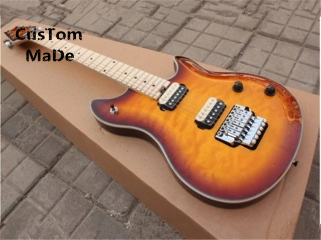 Cheap Top Selling Cherry Sunburst Luscious Quilted Top EVH Eddie Van Halen Wolfgang Electric Guitar From China Factory Lefty Available