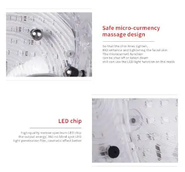  Led Face Mask 7 Color LED Facial Neck Mask with EMS Microelectronics LED Photon Mask Wrinkle Acne R - 4000003283093