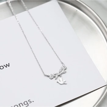 

XIYANIKE S925 Sterling Silver Branch Necklace Swallow Pendant Simple fashion Clavicle Chain For Girls Party Jewelry VNS8452