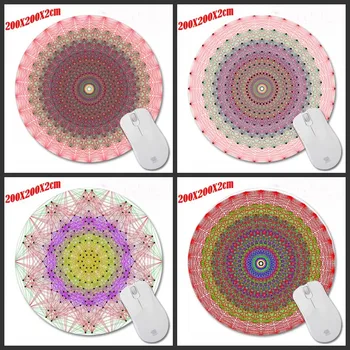 

Pink Transparent Top Selling Customized Rectangle Non-Slip 200*200*2mm Gaming Rubber Durable Notebook Round mouse pad
