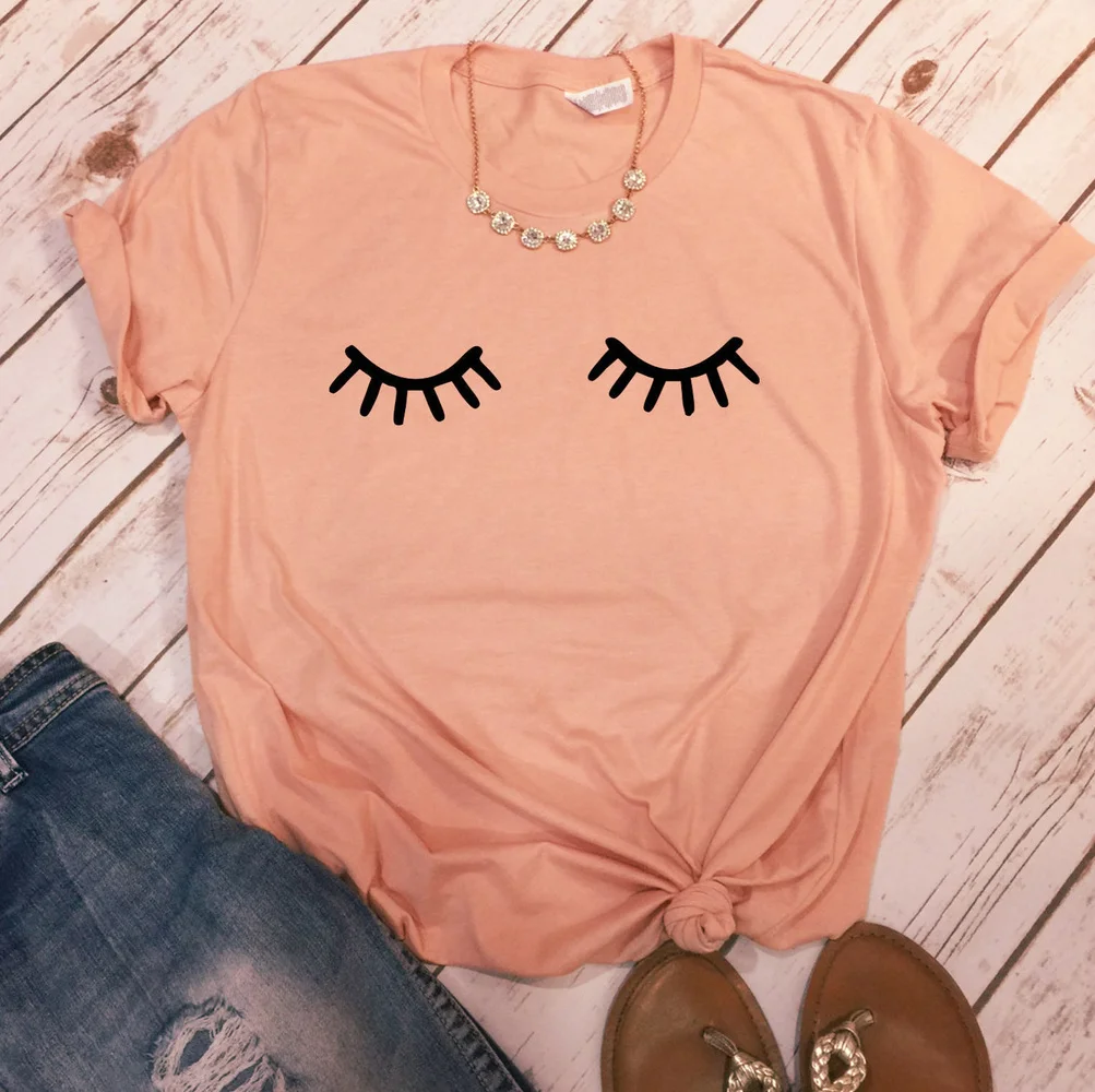 

Women Eyelashes Shirt Funny Eyelashes T-Shirt Cute Eyelash Tee Lashes Graphic Tee