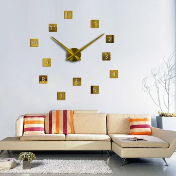 

Brief Fashion Wall Clock Design Acrylic Mirror Clocks Europe Diy 3d Stickers Large Decorative wall mounted electronic Watch