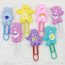 1x радуга медведь мультфильм Скрепка силиконовый материал Эсколар закладки для книг канцелярские принадлежности Школьные принадлежности papelaria подарок ребенку