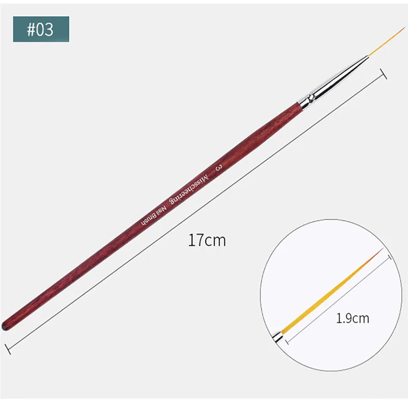Misscheering инструмент для маникюра, рисования, лака для ногтей, кисти для дизайна ногтей, pinceaux peinture maquiagem - Цвет: 03