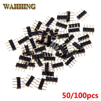

50/100x 4Pin Single Row Pin Header Straight Connector 5050 RGB 4 Pin 2.54mm Pitch Header Socket Strip for LED Strip HY1249