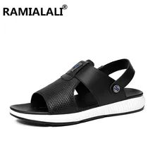 Мужские сандалии из натуральной кожи обувь Новые Летние Удобные Для мужчин свет сандалии модные мягкие Босоножки, шлепанцы большой размер 38-48