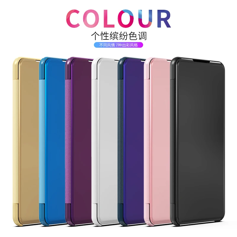 Умный откидной зеркальный чехол с подставкой для vivo V11 Pro X21 V11i Прозрачный VIVO X23 V7