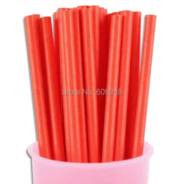 100 шт смешанные цвета простые красные бумажные соломинки, дешевые биоразлагаемые вечерние поставки сплошной цвет все красные бумажные соломинки