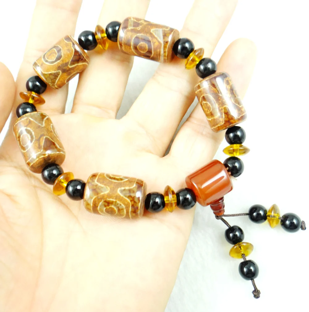 

Wholesale Multicolor Natural agates Tianzhu Beads Bracelets Tibetan Style Hand string Women Men gift Crystal Jewelry P42