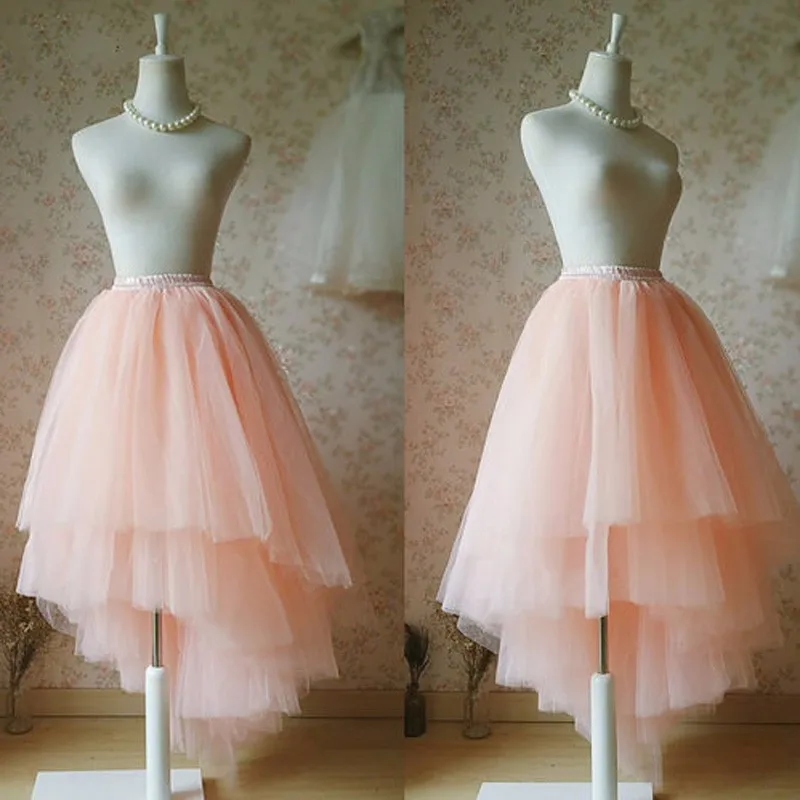 Unique Custom Tutu Skirt Blush Bridal Tutu Ballerina Skirts, Adult Elastic Plus Size Tulle Blush Skirt, Summer Blush Wedding