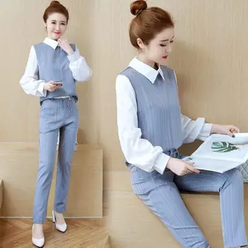 

Striped Temperament Thin Women Two Piece Outfits Fashion Generous Ensemble Femme Survetement Elegant Ol Women's Costumes