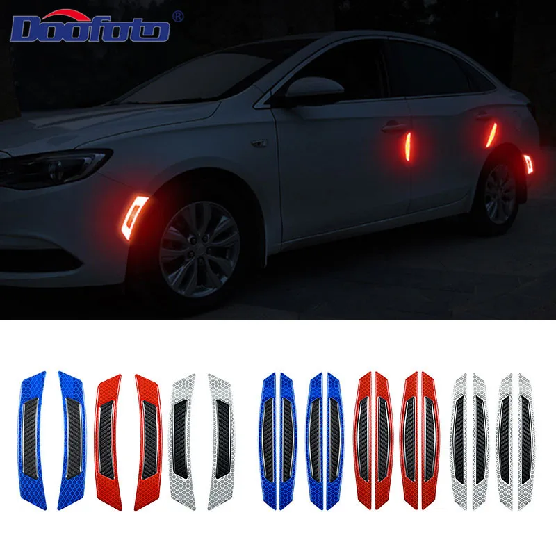 

DOOFOTO 3D Car Door Reflective Tape Wheel Eyebrow Warning Strip Safety Car Sticker Styling For Ford Volkswagen Mazda BMW Audi