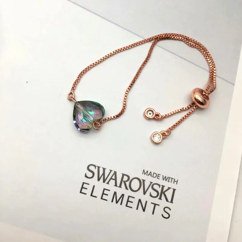 MS betti роскошный браслет с покрытием из розового золота с кристаллами SWAROVSKI сердце для мальчиков и девочек хип-хоп подарки на год