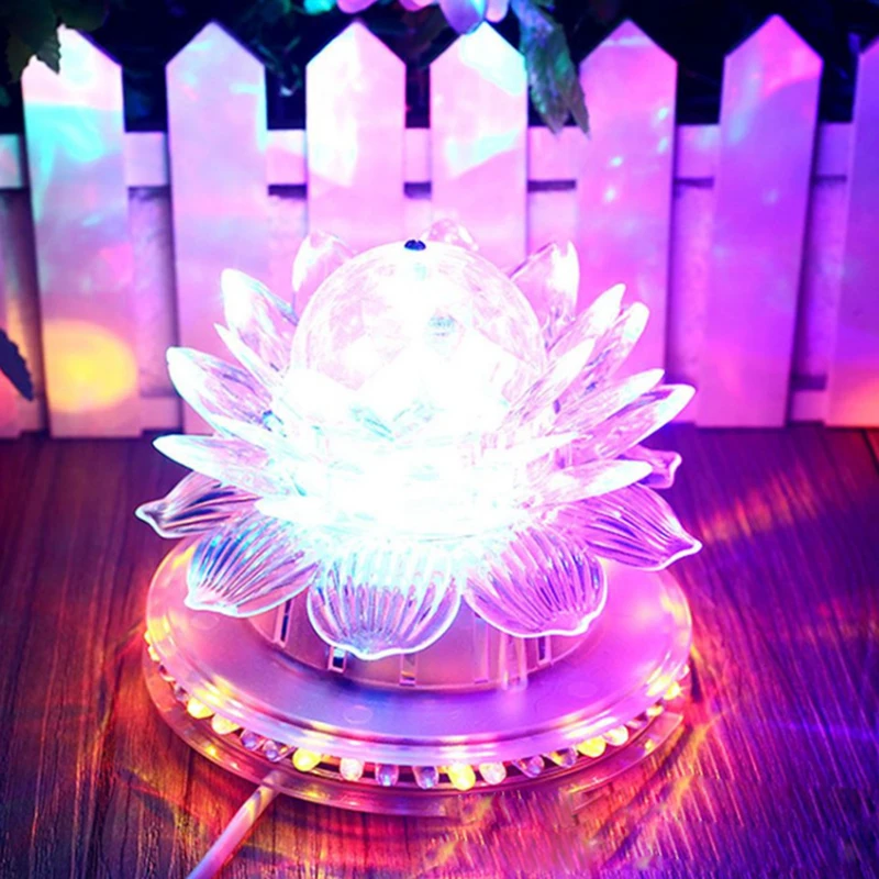 Led хрустальный Лотос этап фонарь огни красочные вращающиеся лотоса бар дома цвет