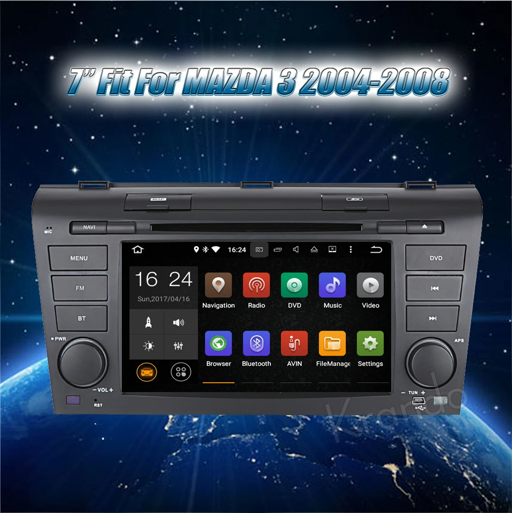 Cheap Krando 7" Android 9.0 car audio navigation multimedia system for Mazda 3 2004-2008 radio gps dvd player WIFI 3G DAB+ 1