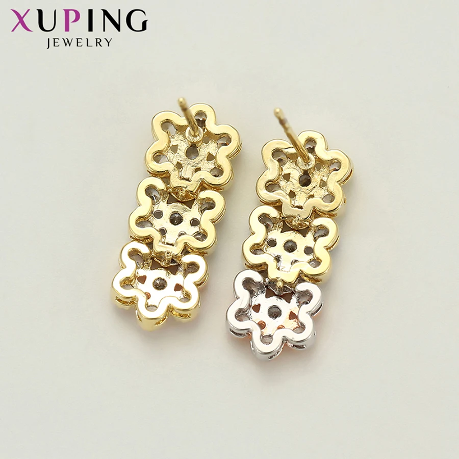 Xuping экологические медные геометрические синтетические CZ серии 3 piece ювелирные