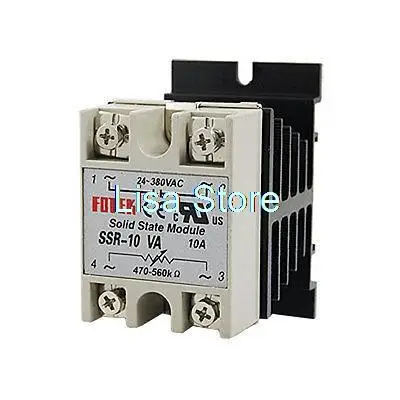 

SSR-10VA 10A 24-380V AC SSR твердотельные реле Напряжение Сопротивление Регулятор w теплоотвод