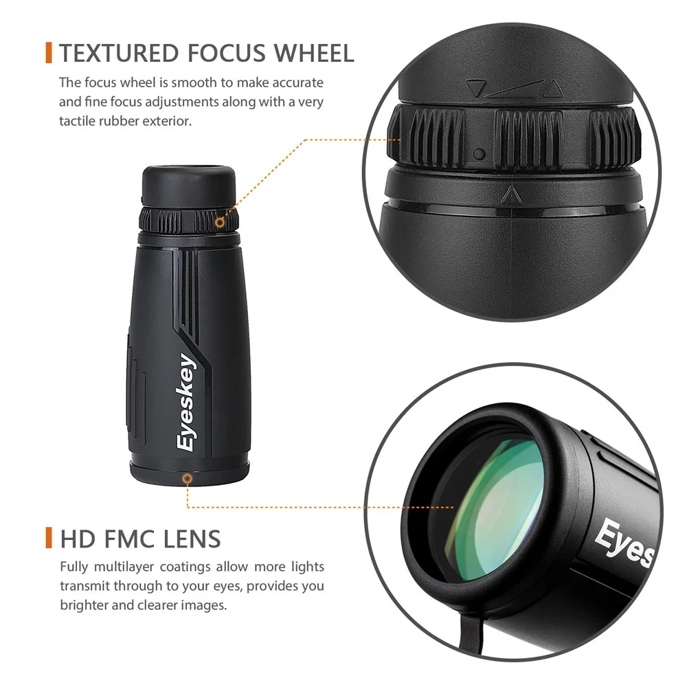  Eyeskey Optics 42mm Waterproof Portable Monocular Quality for Hunting Telescope High Power Monocula