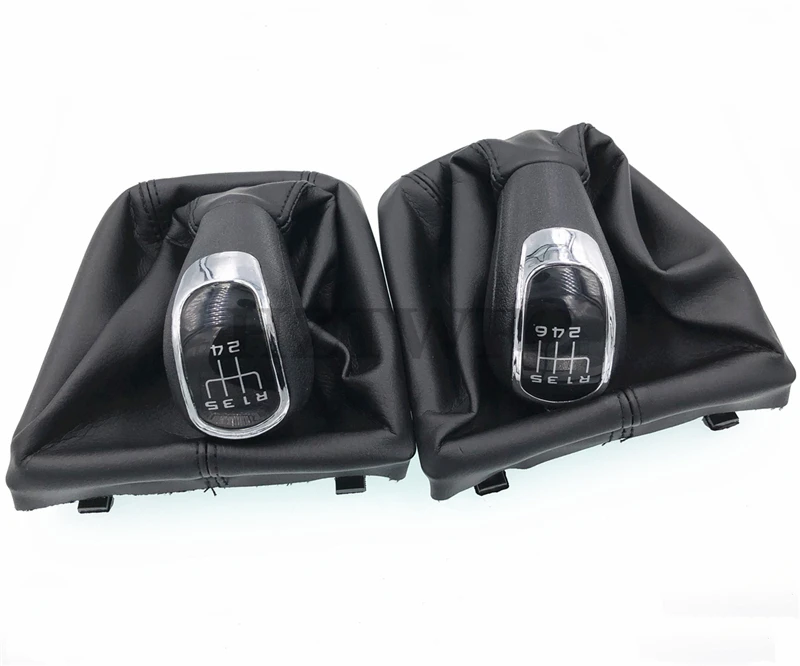 High Quality 5 6 Speed Car Gear Shift Knobs With Giator Leather Boot For Skoda Octavia II 09-12 YETI 09-12 Gear Knob