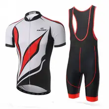 Спорт на открытом воздухе мужские про команды короткий рукав Велоспорт Джерси и нагрудник шорты набор красный S-4XL