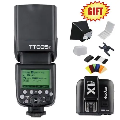 

Godox TT685 TT685F 2.4G Wireless E-TTL II HSS 1/8000s Flash Speedlite + X1T-F Trigger for Fujifilm DSLR Camera