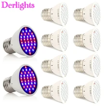 Светодиодный светильник для выращивания 10 шт./лот AC85-265V 3 Вт E27 красный+ синий 36 светодиодный s аквариумный светодиодный комнатный растительный светильник s Фито светодиодный s для растений