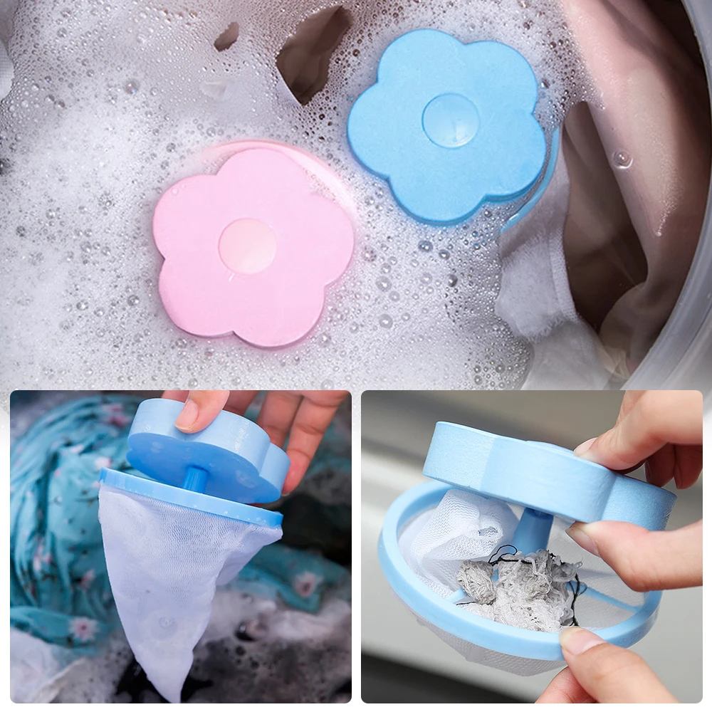 Floating Lint Hair Catcher Mesh Pouch Washing Machine Laundry Filter Bag Mesh TW 