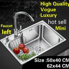 Роскошная кухонная раковина для мытья овощей, 304 нержавеющая сталь, мини 620x440/500x400 мм