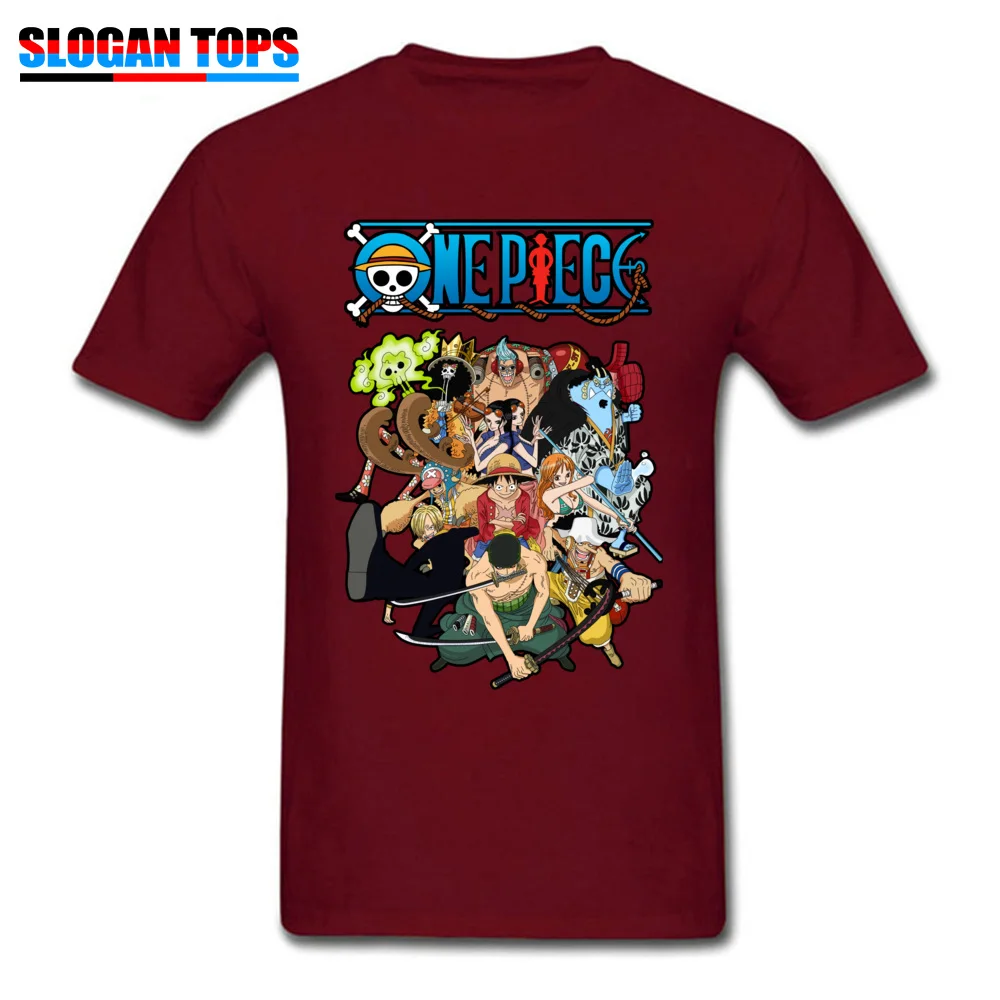 2018 Men T Shirt O-Neck Short Sleeve 100% Cotton monkey d luffy chopper roronoa Tops & Tees Casual Tops Tees Top Quality monkey d luffy chopper roronoa maroon