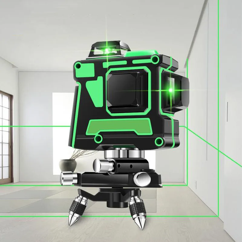 

12Lines Laser Level 180 Degree Slash Line Wall Meter Infrared Laser Level Indoor And Outdoor Construction Green Light Line Meter