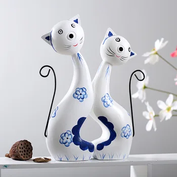 

Miniature Home Decor Cat Model Figurines Wooden Craft Ornament Miniatures Artificial Resin Crafts Home Decor Accessories Craft