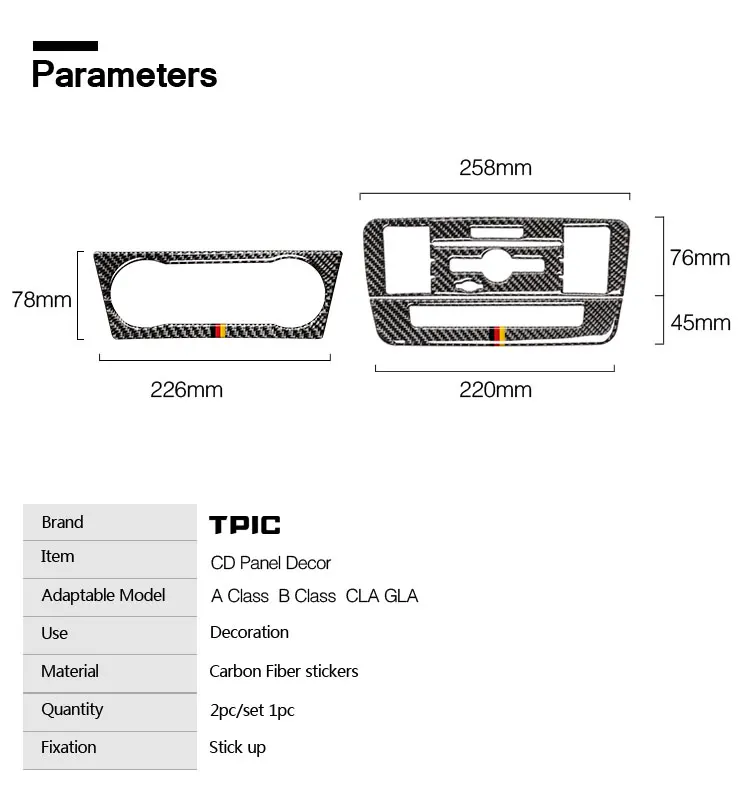 TPIC углеродное волокно CD панель управления кондиционера автомобиля наклейки крышка для Mercedes W169 W245 W117 W156 A класс B класс CLA GLA