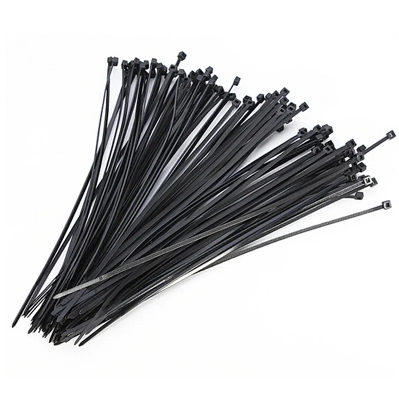 100pcs Black Cable Tie Plastic Nylon Cable Ties with Self-locking Network Nylon Cable Wire Organiser Zip Tie Cord Strap 3styles