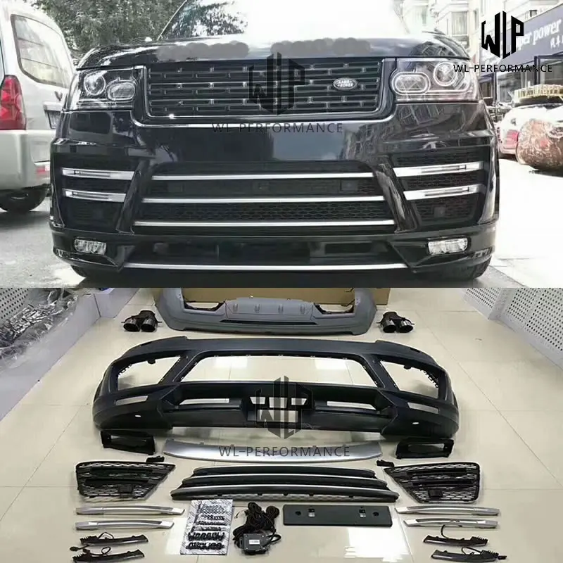 

LM style PP Unpainted Car body kit Front bumper Rear bumper Round eyebrows For Land Rover Range Rover LUMMA style 14-17