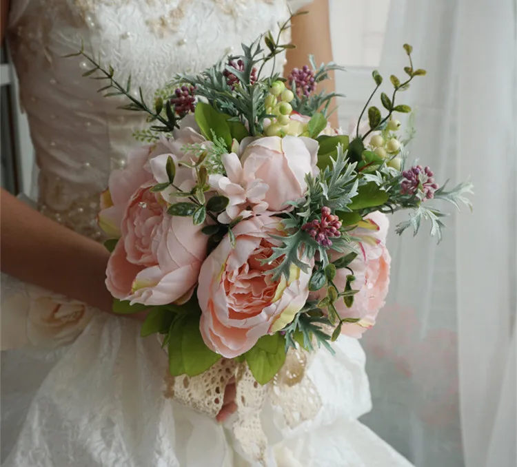Европейский цветок невесты ручной работы букеты для свадебного украшения реквизит украшения поддельные цветы