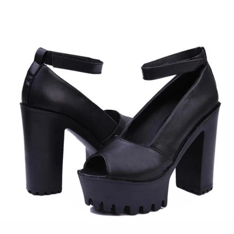 Shoes woman sandal 2019 fashion solid color sexy PU peep toe High heel ladies shoes platform summer shoes sandals women shoes