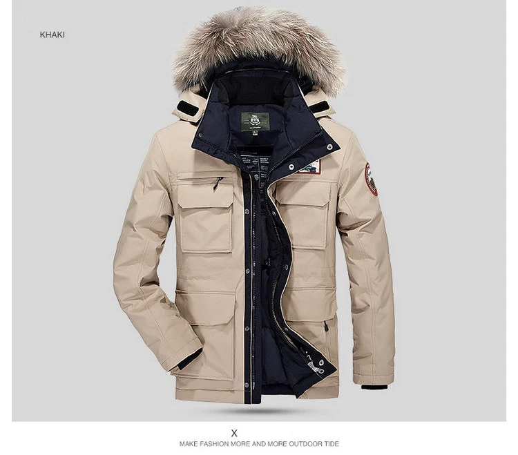 AFS JEEP зимняя куртка мужская высокого качества толстые ветровки с капюшоном парка Теплая мульти-карман меховой воротник мужские пальто размера плюс M-4XL