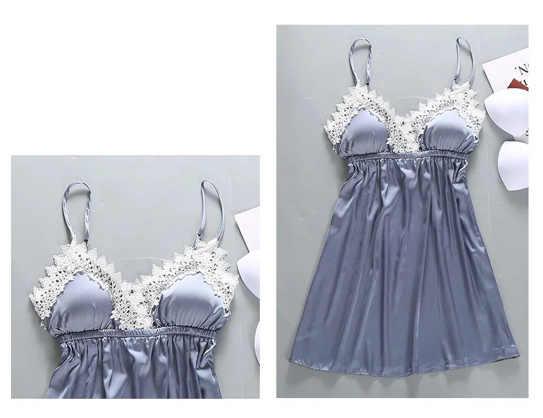 Queenral 2PCS Robe Gown Sets Women's Sleepwear Women Sexy Lace Bathrobe + Mini Night Dress Bathrobe Nightie Set Summer Lingerie 88