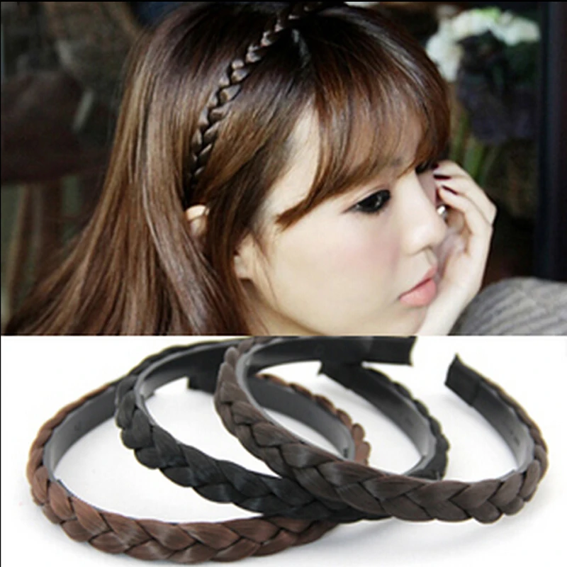 Korean Hair Accessories Headdress Twist Wig Headband Wide Hair Band