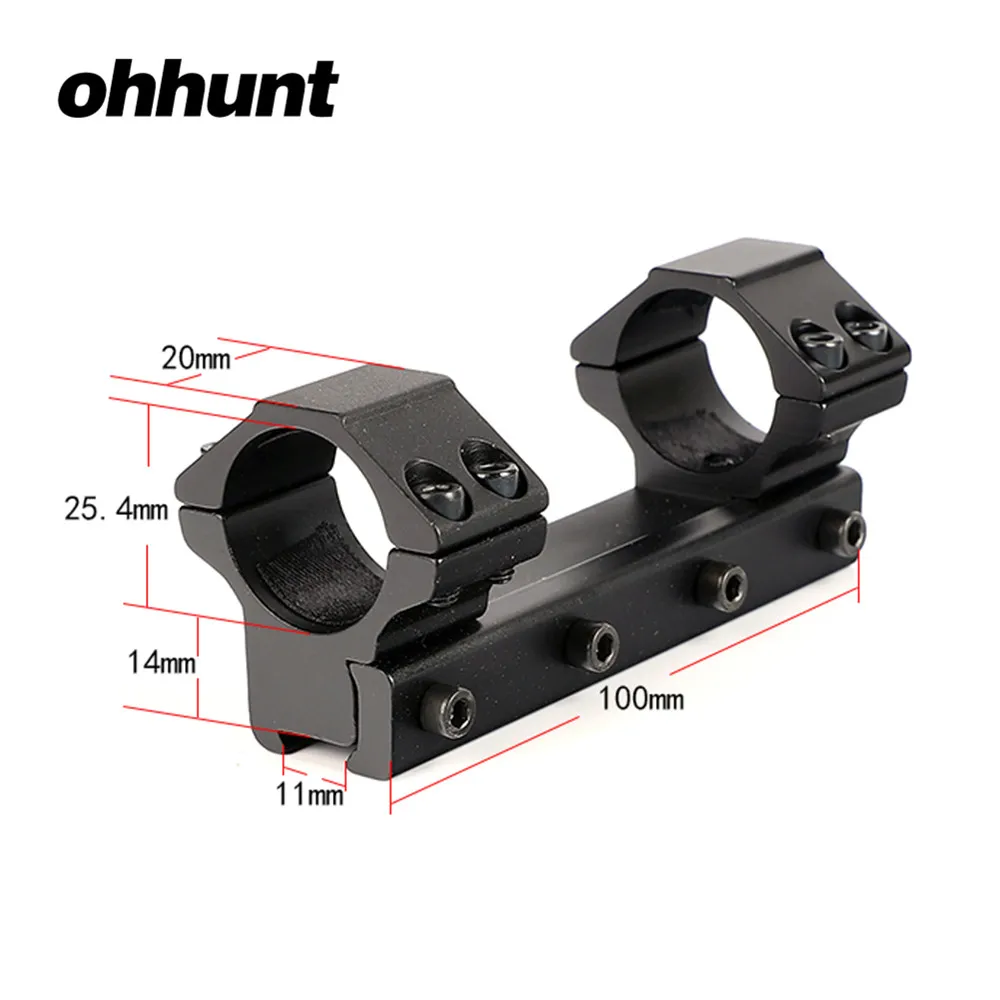 

ohhunt 10cm Medium Profile 11mm Dovetail .22 Airgun 25.4mm 1 inch Scope Rings with Stop Pin For Hunting Rifle Scope Mount