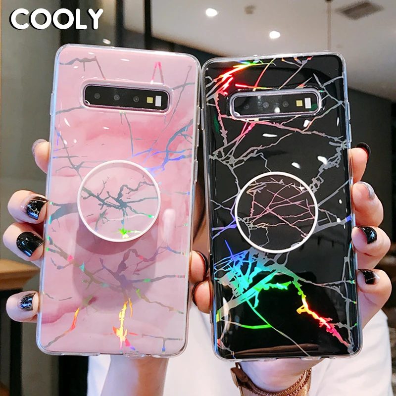 COOLY Laser Marble Case For Samsung Galaxy S10 Plus S10e S9 S8 S7 Edge Note 8 9 Back Cover Soft TPU Silicone Phone Shell Coque iphone 8 plus silicone case
