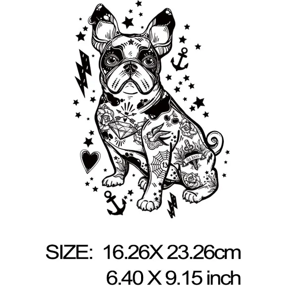 French Bulldog Patches On Clothes A-level Washable oil Watercolor