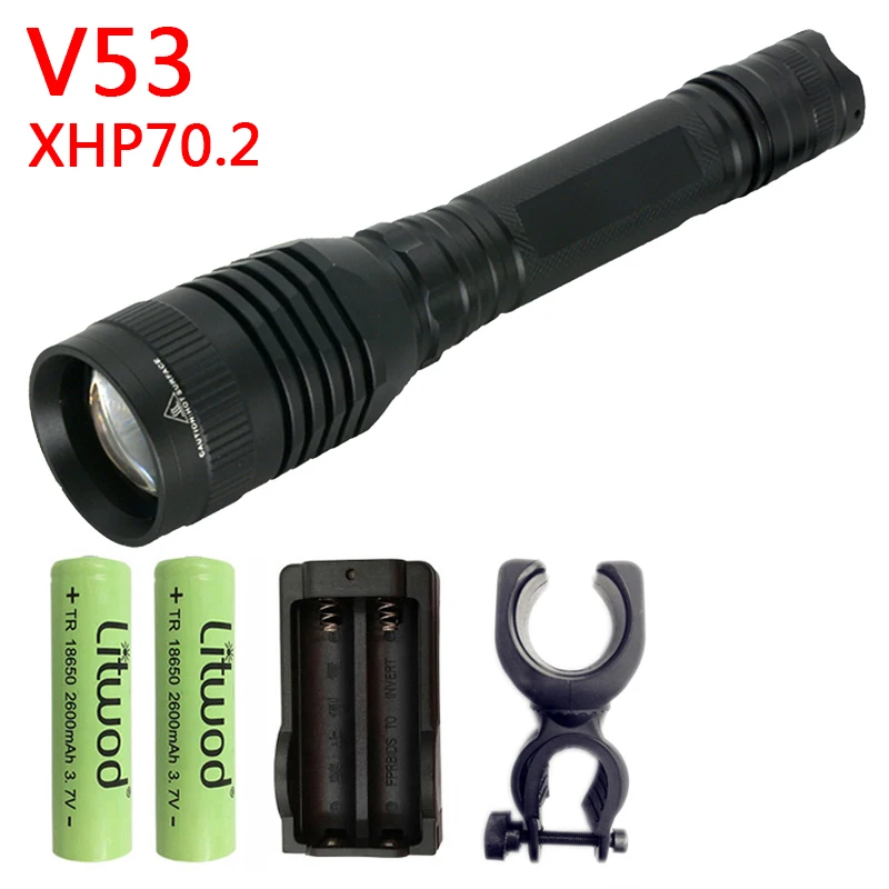 Litwod Z20V53 CREE XHP70.2 конвой Объектив 32 Вт чип-Лампа 18650 3200lm Мощный тактический светодиодный фонарик Фонарь масштабируемый светильник - Испускаемый цвет: Option C