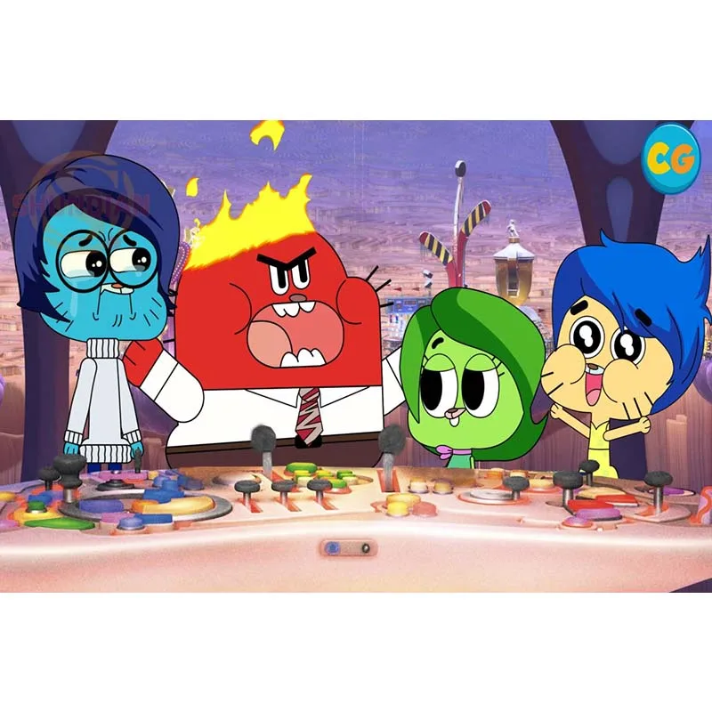 Удивительный мир Gumball Плакат на заказ холст плакат художественная отделочная ткань для дома ткань настенный плакат печать шелковая ткань - Цвет: Серый